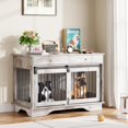 thumbnail image 1 of AKDSteel Large 47" Furniture-Style Dog Crate – Grey Dog Kennel with Storage Drawers, Removable Divider, Triple Door Design for Large/Medium/Small Dogs, 1 of 9