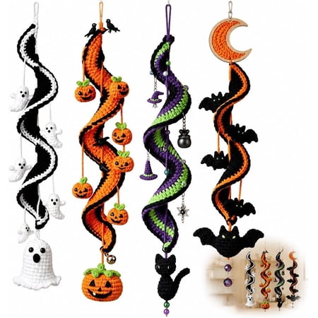 Enchanted Halloween Crochet Spiral DIY Kit, A Fun Easy Crafting Experience | Easily Create Exquisite Holiday Keepsakes,Includes All Materials, No Extra(All)