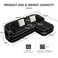 thumbnail image 2 of 106" Cloud Sectional Couch, Convertible L-Shaped Sofa with 29-inch Deep Seat, 3 Seater Modular Sectional Sofa, Comfy Fluffy Boneless Sofa, Black, 2 of 8