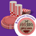 thumbnail image 3 of Birthday Galore Red Gingham Party Supplies - Couples I Do BBQ Shower Party Supplies - Bachelorette Bachelor BBQ Party Set Includes Large Plates Napkins Cups - Kit for 16 64 Piece, 3 of 9