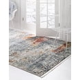 thumbnail image 2 of Unique Loom Baracoa Collection Vibrant Tones Distressed Vintage Traditional Area Rug, 5 ft 5 in x 8 ft, Ivory/Gray, 2 of 5