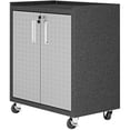 thumbnail image 3 of Pemberly Row Armoire de Garage Mobile Moderne en Métal Acier à 2 Portes, Gris, 3 of 13