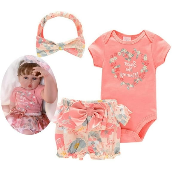 B- Reborn Baby Doll Clothes Adorable Orange Suits for 20-22 Inch Reborn Newborn Dolls Baby