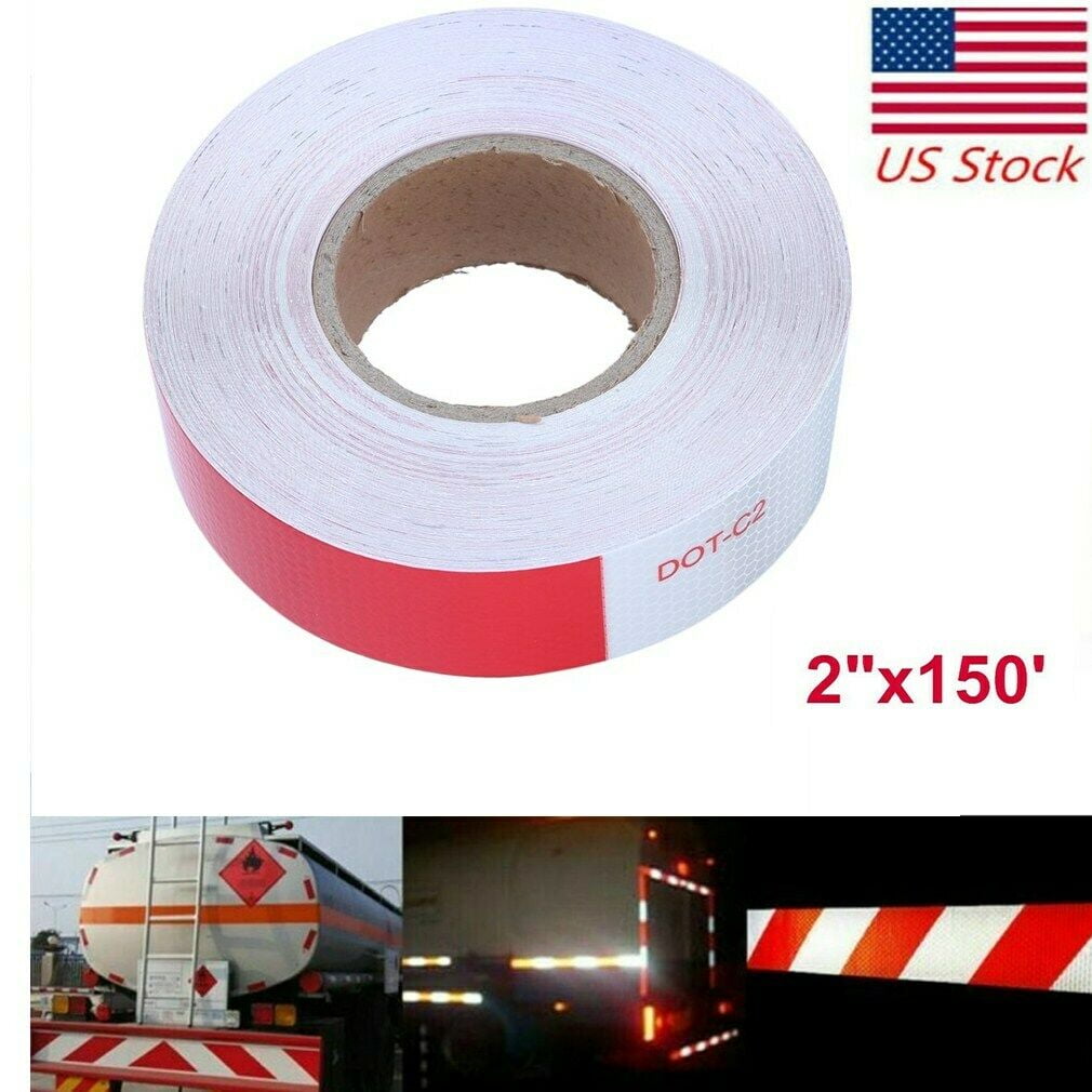 Details about   2" X 150ft Vehicle Trailer Reflective Warning Safety Tape Fim Sticker Roll Strip 