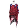 thumbnail image 2 of TrendsBlue Feather Chiffon Sheer Fringe Kimono Wrap Poncho Blouse Beach Cover Up, 2 of 4