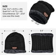 thumbnail image 5 of GRNSHTS Winter Beanie Hats Scarf Set Thick Warm Slouchy Beanies Hat Knit Skull Cap Neck Warmer for Men Women (Grey), 5 of 7
