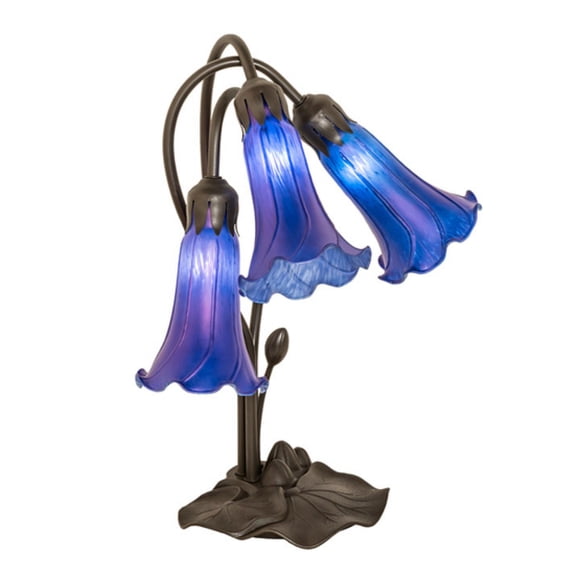 Meyda Tiffany 254291 Tiffany Pond Lily 3 Light 16" Tall Buffet Table Lamp - MultiColor