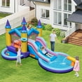 thumbnail image 4 of Infans Kids Inflatable Water Slide w/ Slide Splash Pool Water Cannon Blower Excluded, 4 of 7