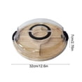 thumbnail image 3 of Charcuterie Board, Portable Wooden Food Tray, Clear Lid Cutting Board, 15x11.3x2.7in, Brown Natural Wood, Divided Compartments, Food-Safe, for Kitchen Party Afternoon Tea Housewarming Gift for Women, 3 of 6