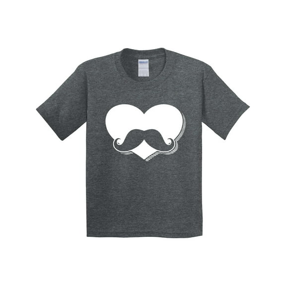 Inktastic Mustache Heart Youth T-Shirt