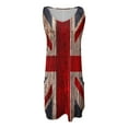 thumbnail image 4 of Busydd Womens 4th of July Dress Summer American Flag Graphic Sundresses Casual Independence Day Midi Dresses Crew Neck Beach Dress with Pockets, 4 of 6