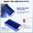 thumbnail image 4 of Muweixin 75 Drawer Parts Cabinet, Heavy Duty Metal Storage Cabinet with Blue Plastic Drawers, Tool Organizer Cabinet for Garage, Workshop, Auto Repair Shop, Hardware Store, Small Parts Storage, 4 of 7