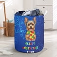 thumbnail image 3 of Autism Awareness Yorkshire Terrier Accept Understand Love Foldable Laundry Basket Yorkie Dog Lover Gifts Organizer Storage with Handles - 12003, 3 of 5