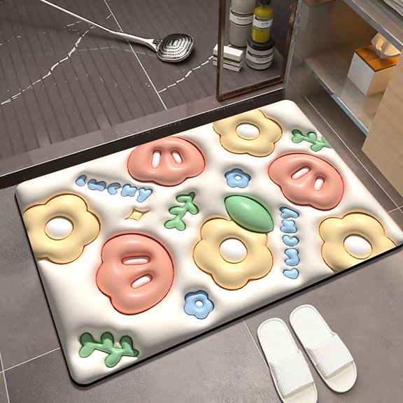 UttpKLBx Bathroom Rug Set Bath Mats Memory Foam Bathroom Rugs Non Slip Bathroom Floor Mat Super Absorbent Floor Mats, for Bathroom Floor, Tub and Shower (D)