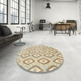 thumbnail image 3 of Ahgly Company Indoor Round Abstract Camel Brown Abstract Area Rugs, 7' Round, 3 of 6