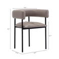 thumbnail image 3 of Onda Contemporary Vegan Leather Metal Dining Chair in Taupe, 3 of 12