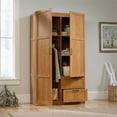 thumbnail image 3 of Pemberly Row 40" W Traditional Style Wardrobe Armoire, Storage Cabinet in Highland Oak, 3 of 7