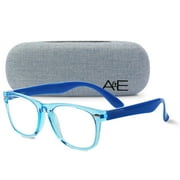 Ava & Ethan Clear Lens Glasses for Kids, Non Prescription Fake Glasses for Toddlers/Kids (Ages-3-12) Blue