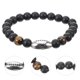 thumbnail image 3 of KAKOWELY Pulsera de piedras naturales con dije de pelota de rugby, cadena de cuentas, pulsera elástica para hombre., 3 of 5