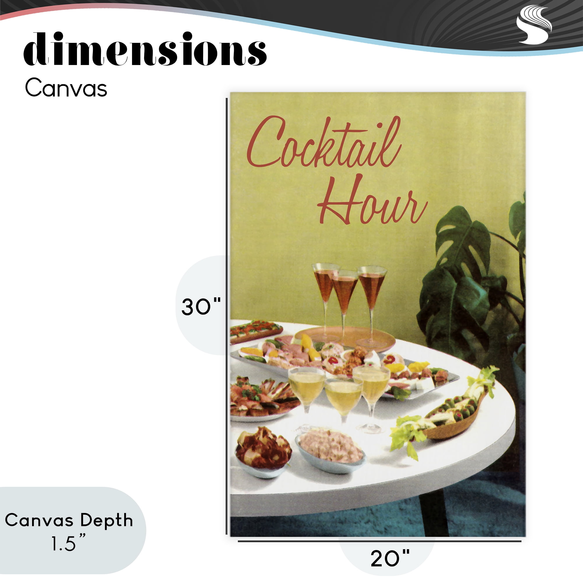 Stupell Industries Cocktail Hour Table Spread Canvas Wall Art, design by Tim Wright
