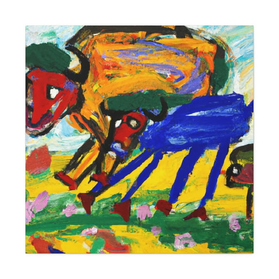 Buffalo in Expressionism. - Canvas