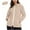 Beige 2, variant on HUJlwoi Workout Jackets for Woman Lightweight Drawstring Windbreaker Waterproof Hooded Tops with Zipped Pocket Outdoor Running Hiking Clothes