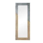 DecMode 28"W, 71"H Rectangle Wall Mirror, Beige