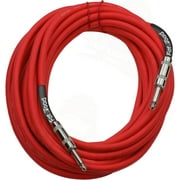 1/4 to 1/4 Male Jack Speaker Cables (2 Pack) by Fat Toad 25ft Professional Pro Audio Red DJ Speakers PA Patch Cords Quarter Inch 12 AWG Gauge Wire for Amp, Music Studio Recording & Stage Gear