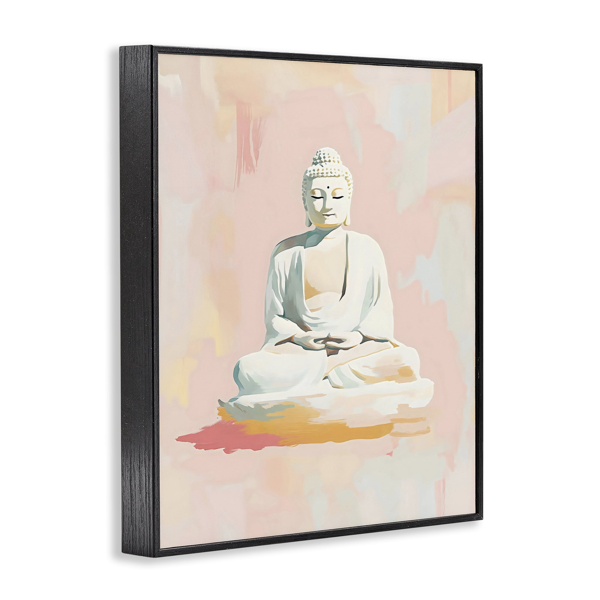 Stupell Industries Pastel Buddha In Quiet Meditation Black Framed Giclee Art, design by The Prints Vibe