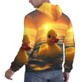 thumbnail image 6 of Picia Cartoon Swimming Yellow Duck Pattern Casual Men's Hoodie - Lightweight Hooded Sweatshirt with Kangaroo Pocket, Comfortable Pullover for Everyday, Travel-Small, 6 of 7