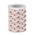 thumbnail image 2 of 5 Rolls Christmas Ribbon 1.5 inch Wide Decorative Ribbon for Gift Wrapping and Holiday Decorations Watercolor Pink Maple Leaves, 2 of 7