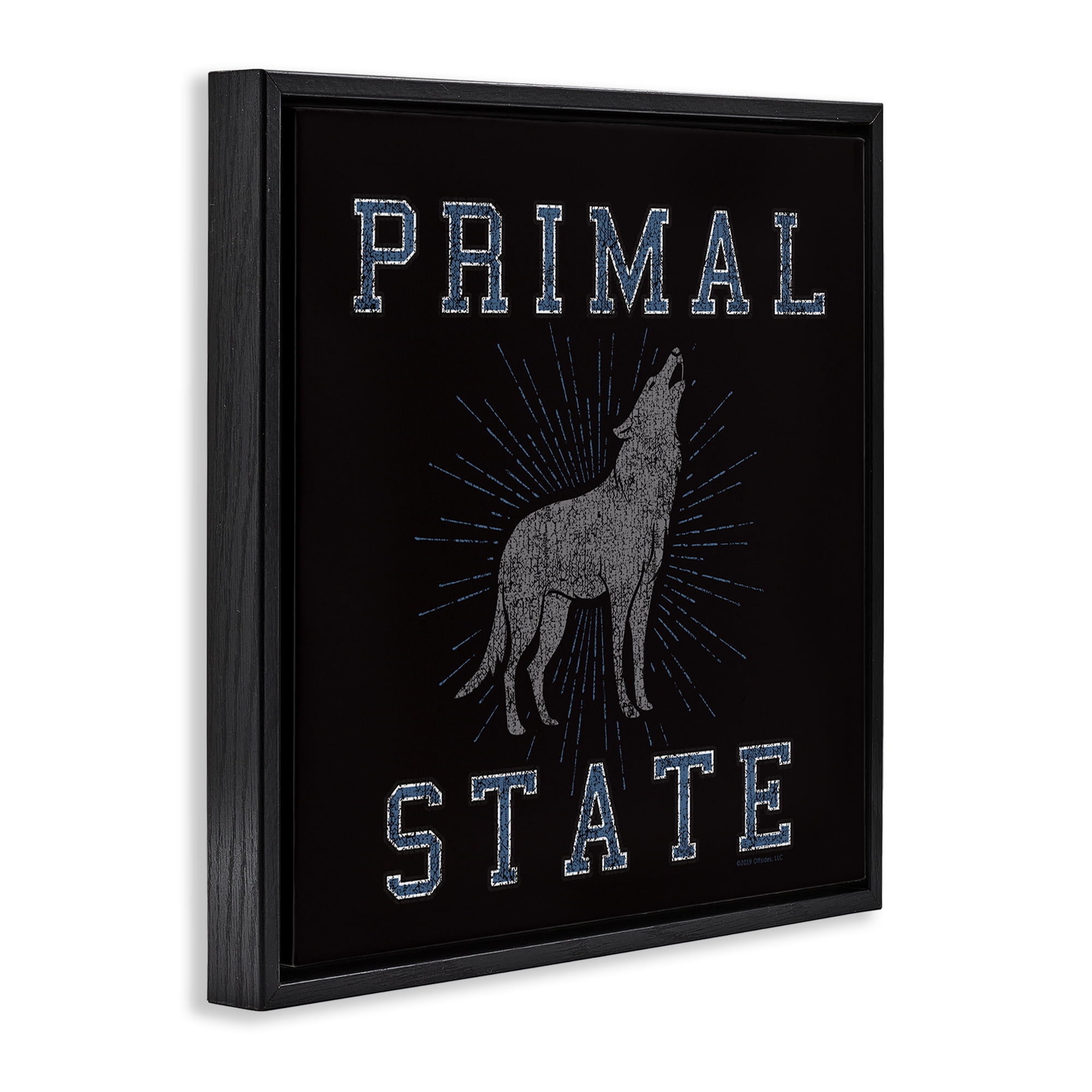 Stupell Industries Primal Wolf State Animals Painting Black Floater Framed Canvas Art Print Wall Art, 18 x 18