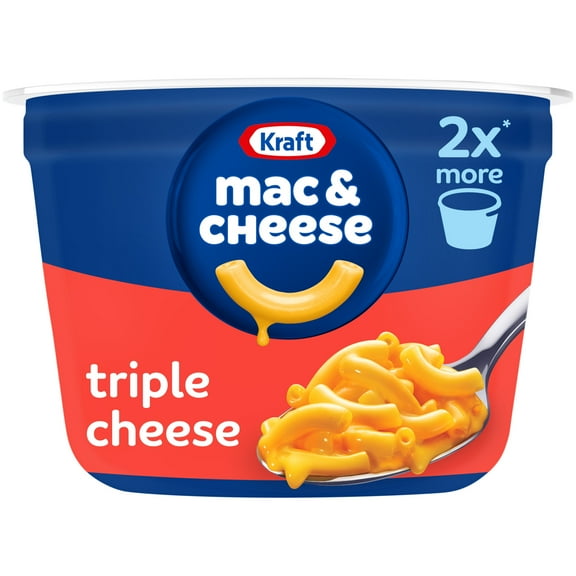 Kraft Mac and Cheese, 1 Big Cup, for Easy Dinner or Dinner Sides, Triple Cheese, No Artificial Flavors, Preservatives or Dyes, 4.1 oz