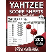 Yahtzee Score Sheets: 200 Large Score Pads for Scorekeeping 8.5" x 11" Yahtzee Score Cards (Paperback)
