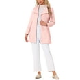 thumbnail image 3 of INSPIRE CHIC Women's Classic Stand Collar Long Sleeve Winter Belted Long Coat XS Pink, 3 of 9