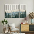 thumbnail image 3 of Large Mountain Wood Wall Art 16x32 Inch Abstract Mountain Landscape Wall Decor Green Nature Scenery Artwork for Bedroom Living room Office Set of 3, 3 of 7