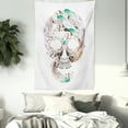 thumbnail image 4 of Feather Tapestry, Human Skull Figure with Watercolor Feathers Hand Drawn Native Abstract Artistic, Wall Hanging for Bedroom Living Room Dorm Decor, 60W X 80L Inches, Multicolor, by Ambesonne, 4 of 5