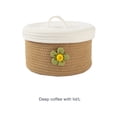 thumbnail image 2 of Wweixi Stylish Storage Basket Organize Space With Handmade Cotton Rope Warm Reminder Washable And Foldable Storage Basket With Deep coffee with lid L, 2 of 6