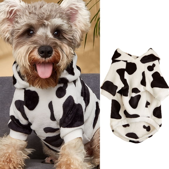 TELOLY Dog Cow Costume - Adorable Halloween Dog Costumes Cow Style Hoodie Soft and Comfortable Jumpsuits for Small Dog