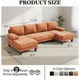 thumbnail image 2 of 112" U-Shaped Chenille Sectional Sofa with Double Chaise Loungers - Sectional Couches Modular Design for Living Rooms and Apartments - Brown, 2 of 7
