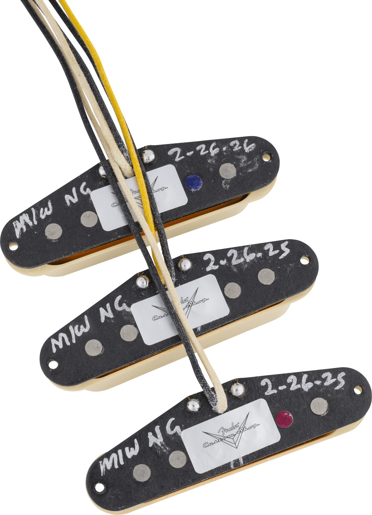Fender Custom Shop Dual Mag II Stratocaster Single Coil Pickup Set, Parchment