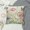 thumbnail image 2 of JEUXUS  Spring Colorful Flowers Eucalyptus Butterfly Throw Pillow Cover, Spring Cushion Case for Sofa Couch, 2 of 5