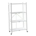 thumbnail image 4 of Abbracc Foldable Bookshelf Organization Cart Utensils Rack Book Case Corner Shelf Holder Four Tier White, 4 of 9