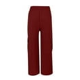thumbnail image 4 of Women's Cargo Pants Lightweight Quick Dry Walking Hiking Trousers Athletic Stretch Wide Leg Sweatpants Elasticated High Waist Casual Pants with Pockets Outdoor Tracksuit Bottoms, 4 of 5