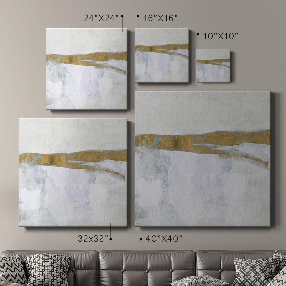 Wexford Home Gold Ribbon Horizon II-Premium Gallery Wrapped Canvas, 10" x 10" - Ready to Hang
