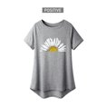 thumbnail image 5 of Xuanfei Women Sunflower Print Crew Neck Short Sleeve Curve Hem T-Shirt, 5 of 7