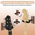 thumbnail image 3 of Soporte de pared para guitarra DOMMI, paquete de 4, con gancho suave giratorio, color nogal, 3 of 7