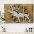thumbnail image 2 of Designart 'Patterned Walking White Moose' Large Traditional Wall Clock, 2 of 3