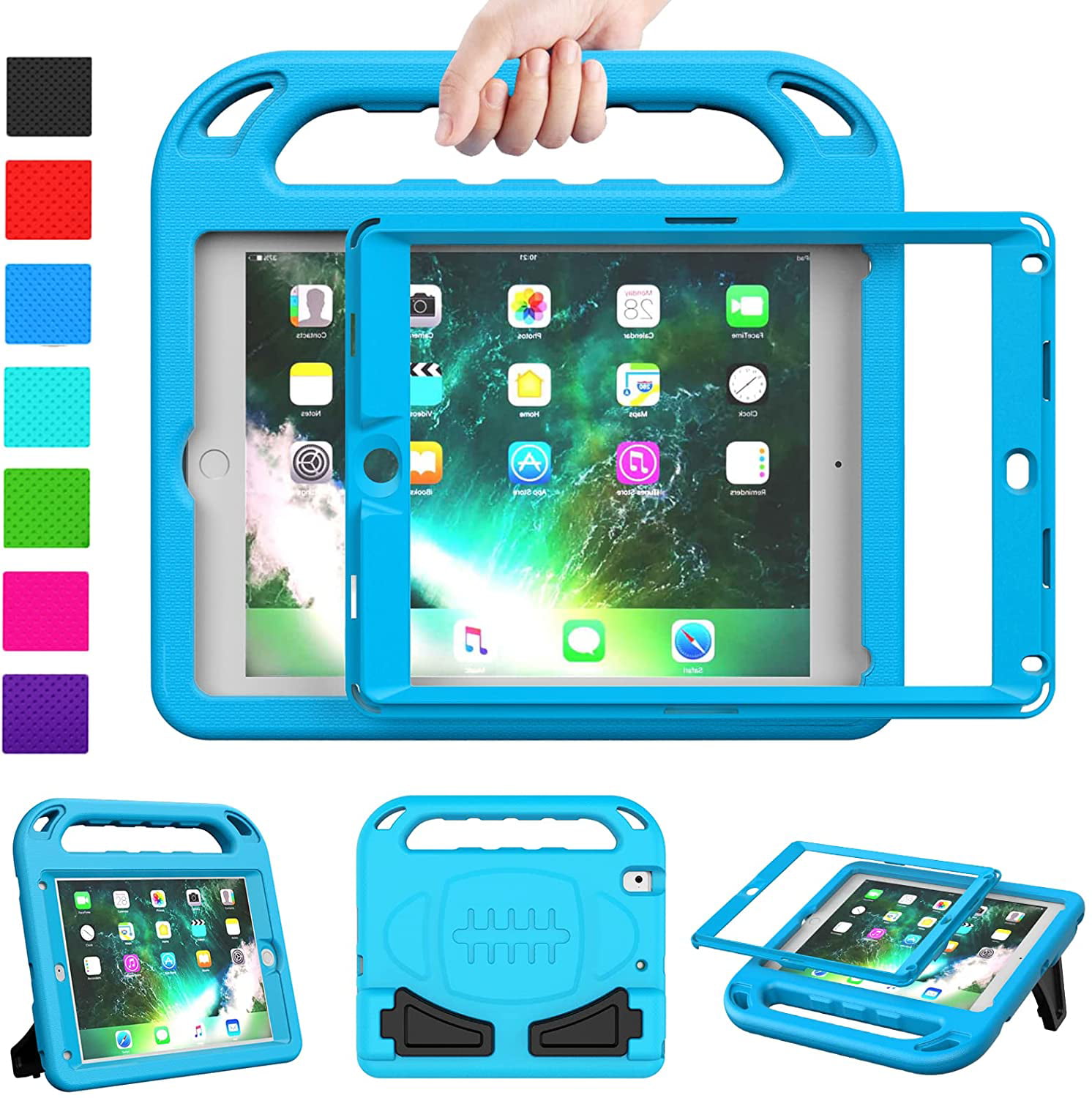 HDE Case for iPad Air Kids Protective Shock Proof Bumper Cover with Handle Stand for Apple iPad Air 1-2013 Release 1st Generation Green