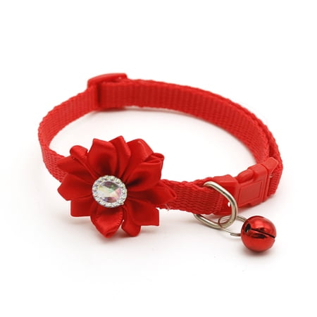 BESTYASH 2Pcs Pet Dog Collar Flower Bell Design for Outdoor Activities Durable and Adjustable